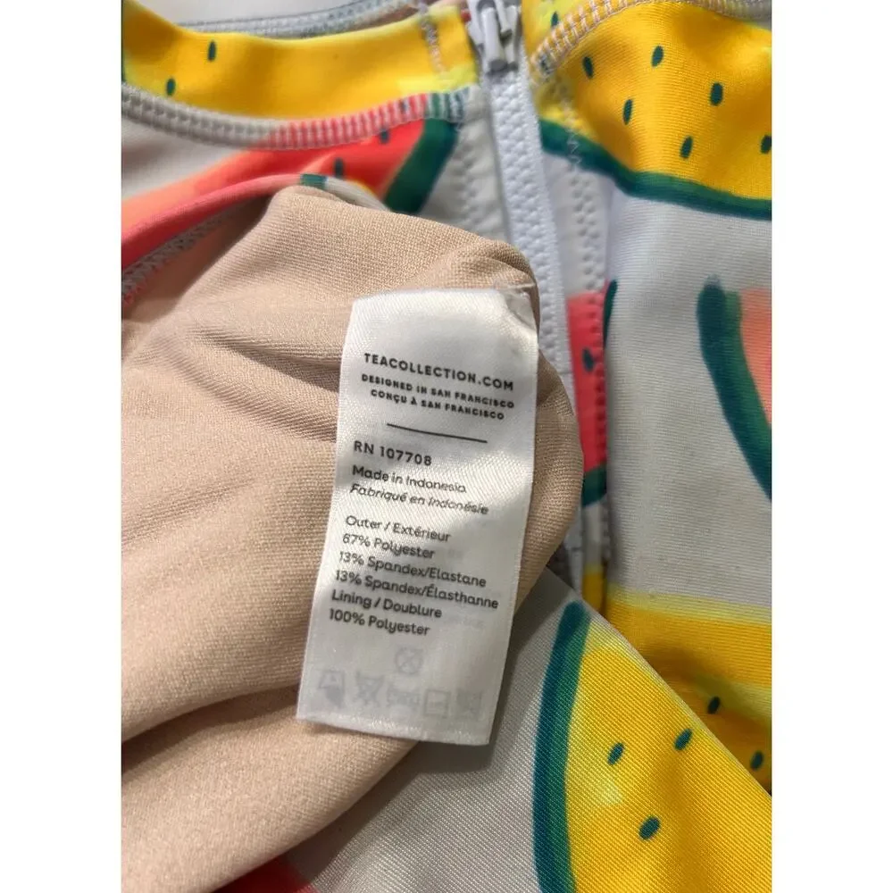 Tea Collection Long Sleeve One-Piece Swimsuit, Size 14